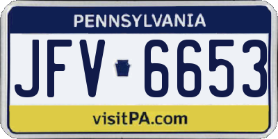 PA license plate JFV6653