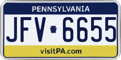 PA license plate JFV6655