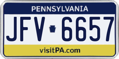 PA license plate JFV6657