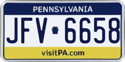PA license plate JFV6658