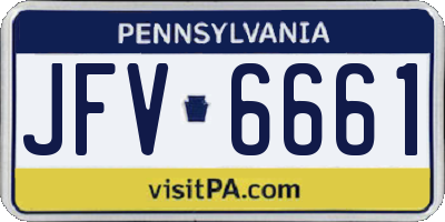PA license plate JFV6661