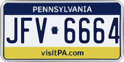 PA license plate JFV6664
