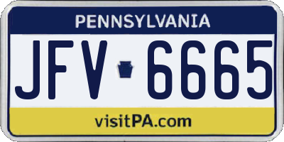 PA license plate JFV6665