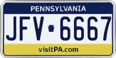PA license plate JFV6667
