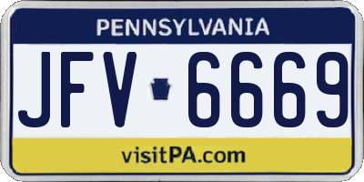 PA license plate JFV6669