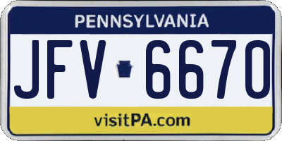 PA license plate JFV6670