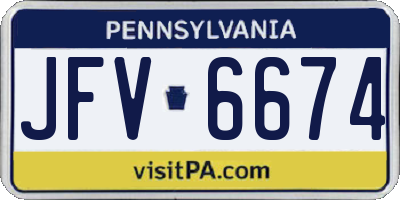 PA license plate JFV6674