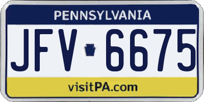 PA license plate JFV6675
