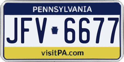 PA license plate JFV6677
