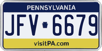 PA license plate JFV6679