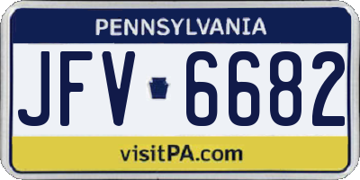 PA license plate JFV6682