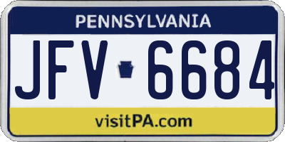 PA license plate JFV6684