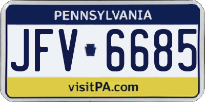PA license plate JFV6685