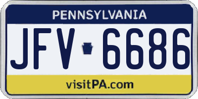 PA license plate JFV6686