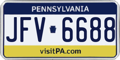 PA license plate JFV6688