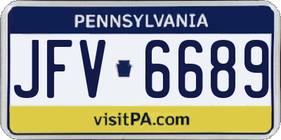 PA license plate JFV6689