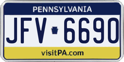 PA license plate JFV6690