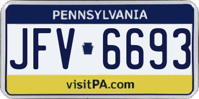 PA license plate JFV6693
