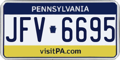 PA license plate JFV6695