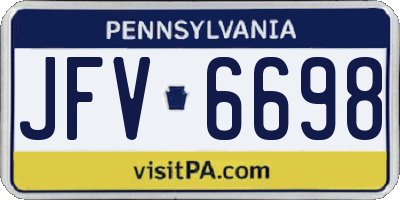 PA license plate JFV6698