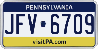 PA license plate JFV6709