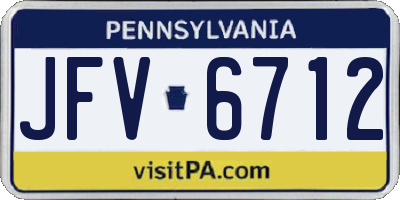 PA license plate JFV6712