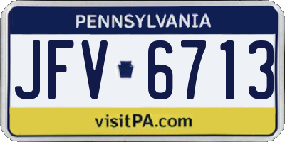 PA license plate JFV6713