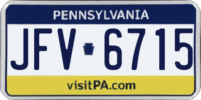 PA license plate JFV6715