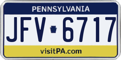 PA license plate JFV6717
