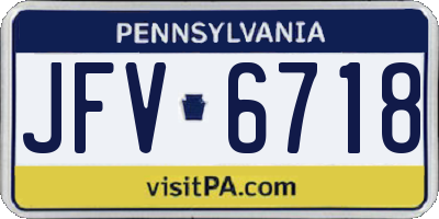 PA license plate JFV6718