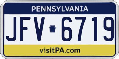 PA license plate JFV6719
