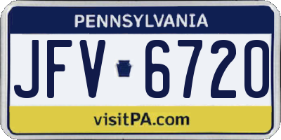PA license plate JFV6720