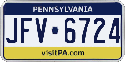 PA license plate JFV6724