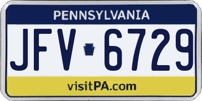 PA license plate JFV6729
