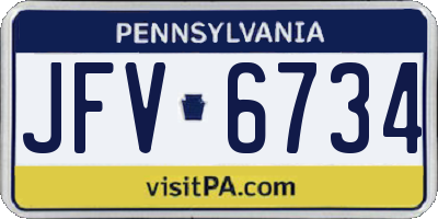 PA license plate JFV6734