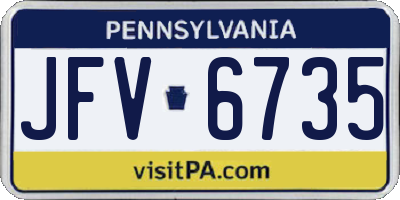 PA license plate JFV6735