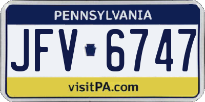 PA license plate JFV6747