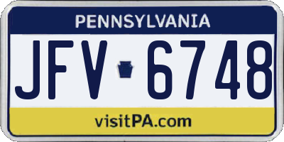PA license plate JFV6748