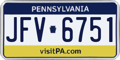 PA license plate JFV6751