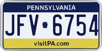 PA license plate JFV6754