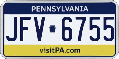 PA license plate JFV6755