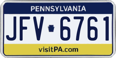 PA license plate JFV6761