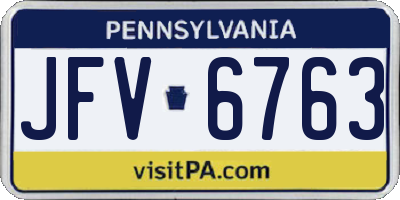 PA license plate JFV6763