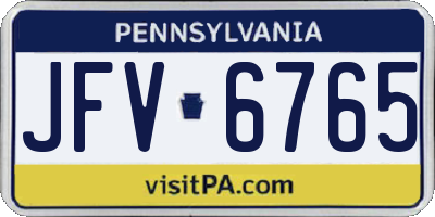 PA license plate JFV6765