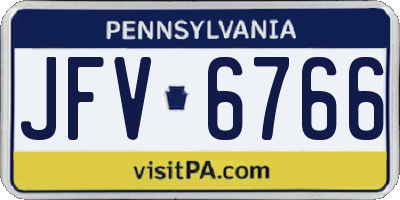 PA license plate JFV6766