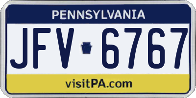 PA license plate JFV6767