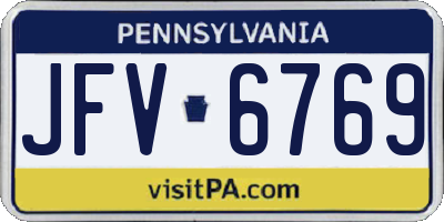 PA license plate JFV6769