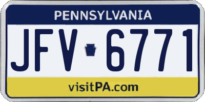 PA license plate JFV6771