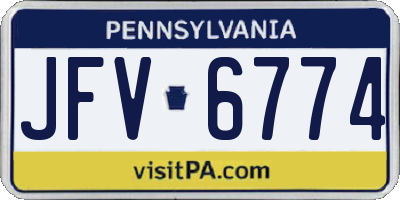 PA license plate JFV6774