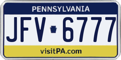 PA license plate JFV6777